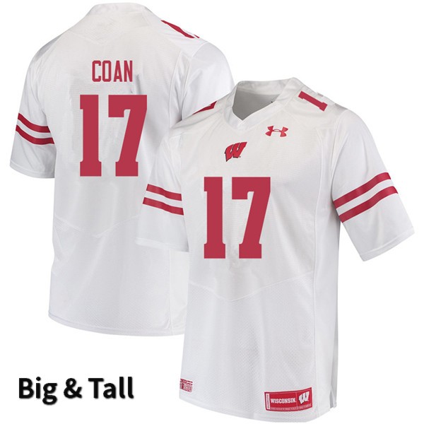 Wisconsin Badgers Men's #17 Jack Coan NCAA Under Armour Authentic White Big & Tall College Stitched Football Jersey ZY40Y12KK